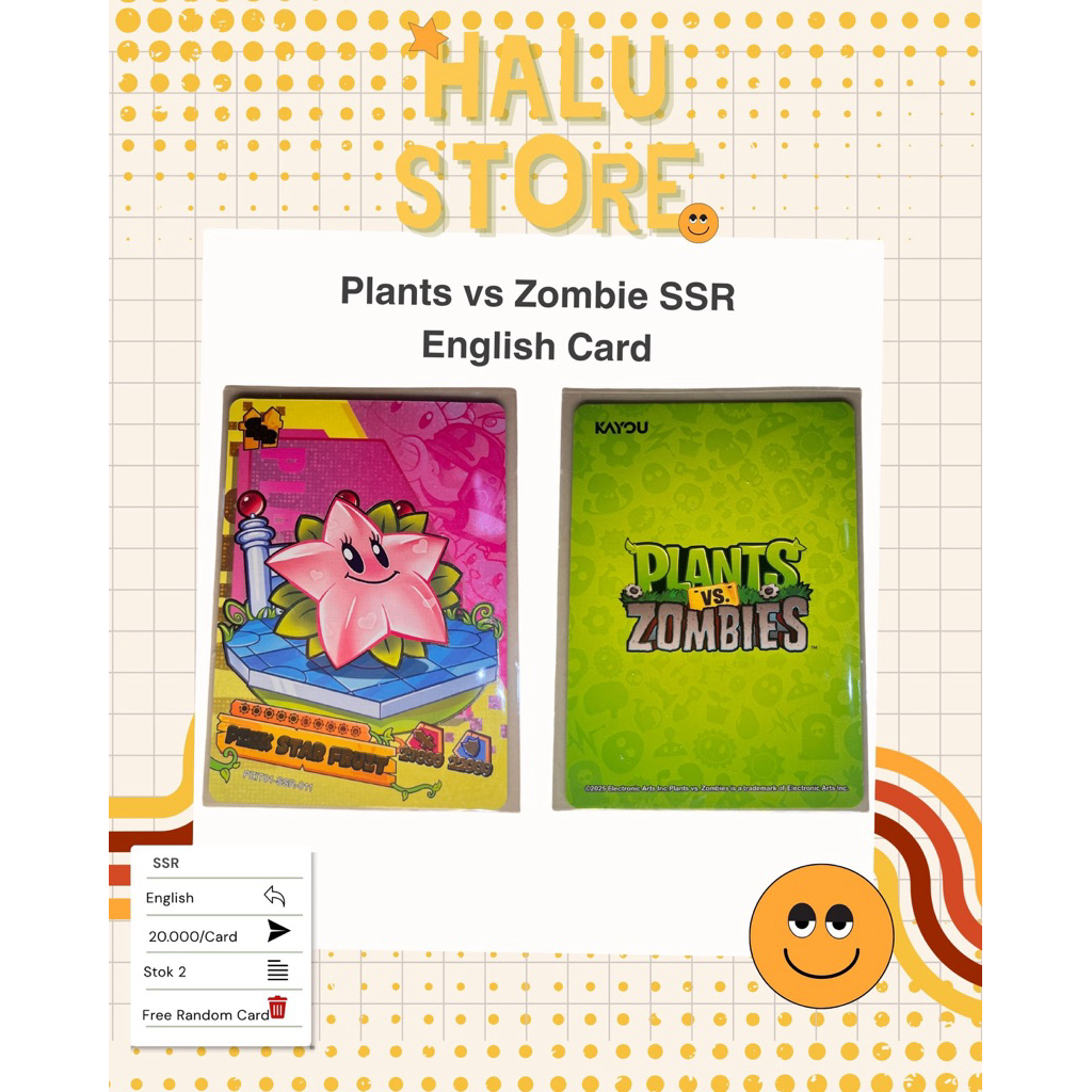 Plants vs Zombie Card Type SSR (Free 1 Random Card)