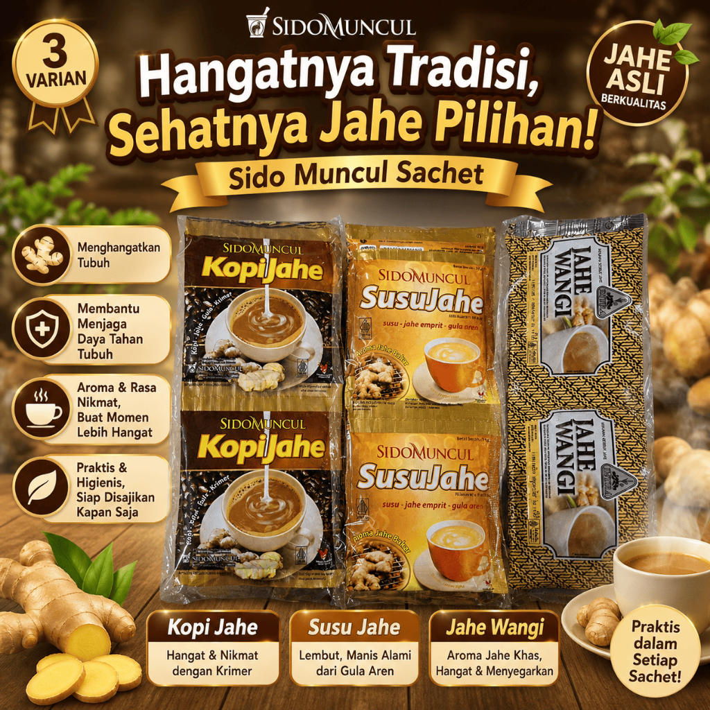 Kopi Jahe/Susu Jahe/Jahe Wangi Sido muncul Sachet - Menghangatkan Tubuh