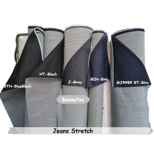 Kain Jeans Stretch Bahan Denim Melar Jeans Melar Raw Mentah Stretch Jeans Melar