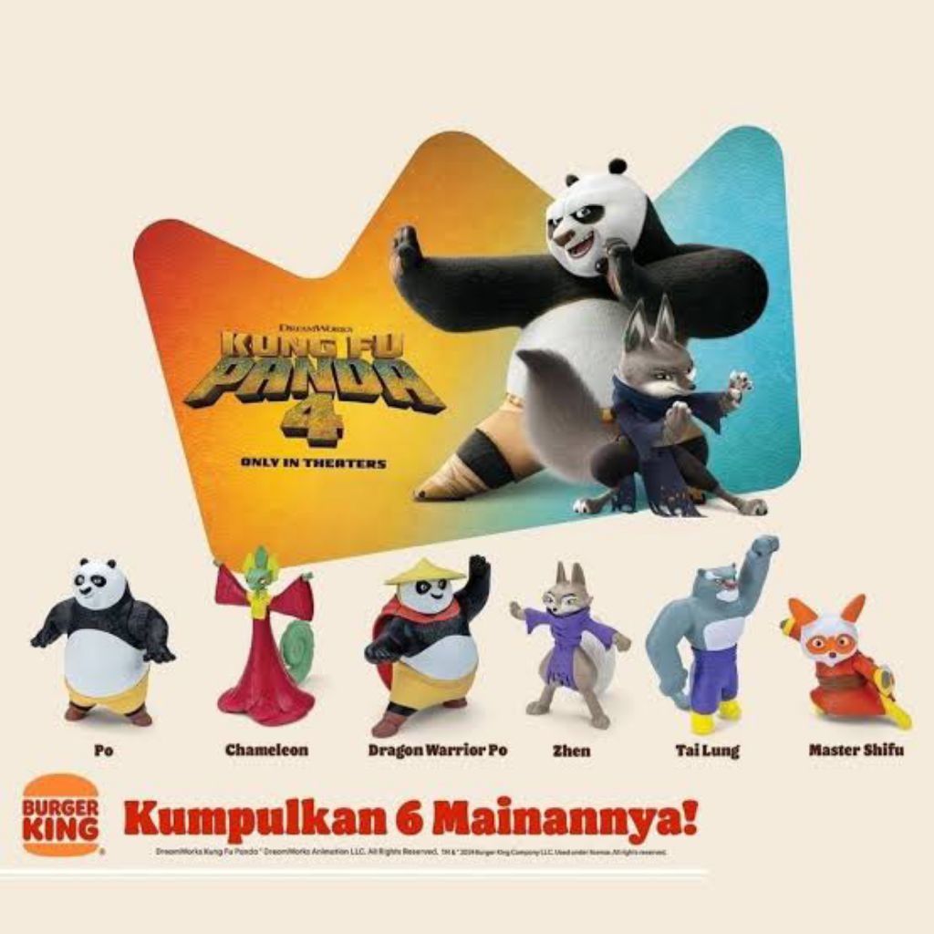 Mainan Burger King Kungfu Panda 4 (Complete Set)