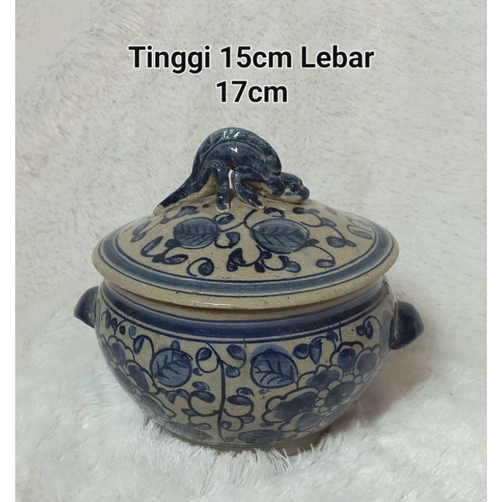 Guci Kuno Antik Gamcing Ginger Jar Biru Putih Vintage Lawas Jadul