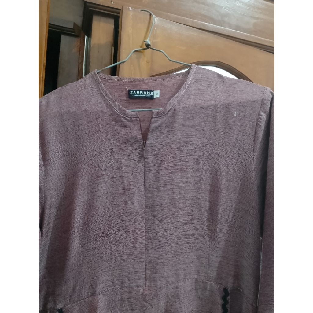 Gamis Zahrana Indah bahan linen triji