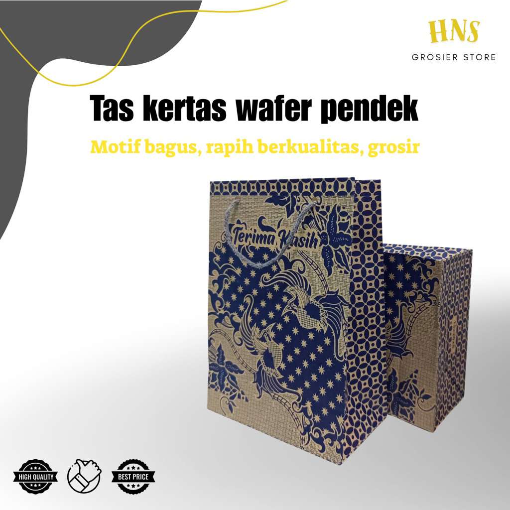 Paper bag wafer panjang dan pendek l tas kertas hajatan sovenir grosir per lusin