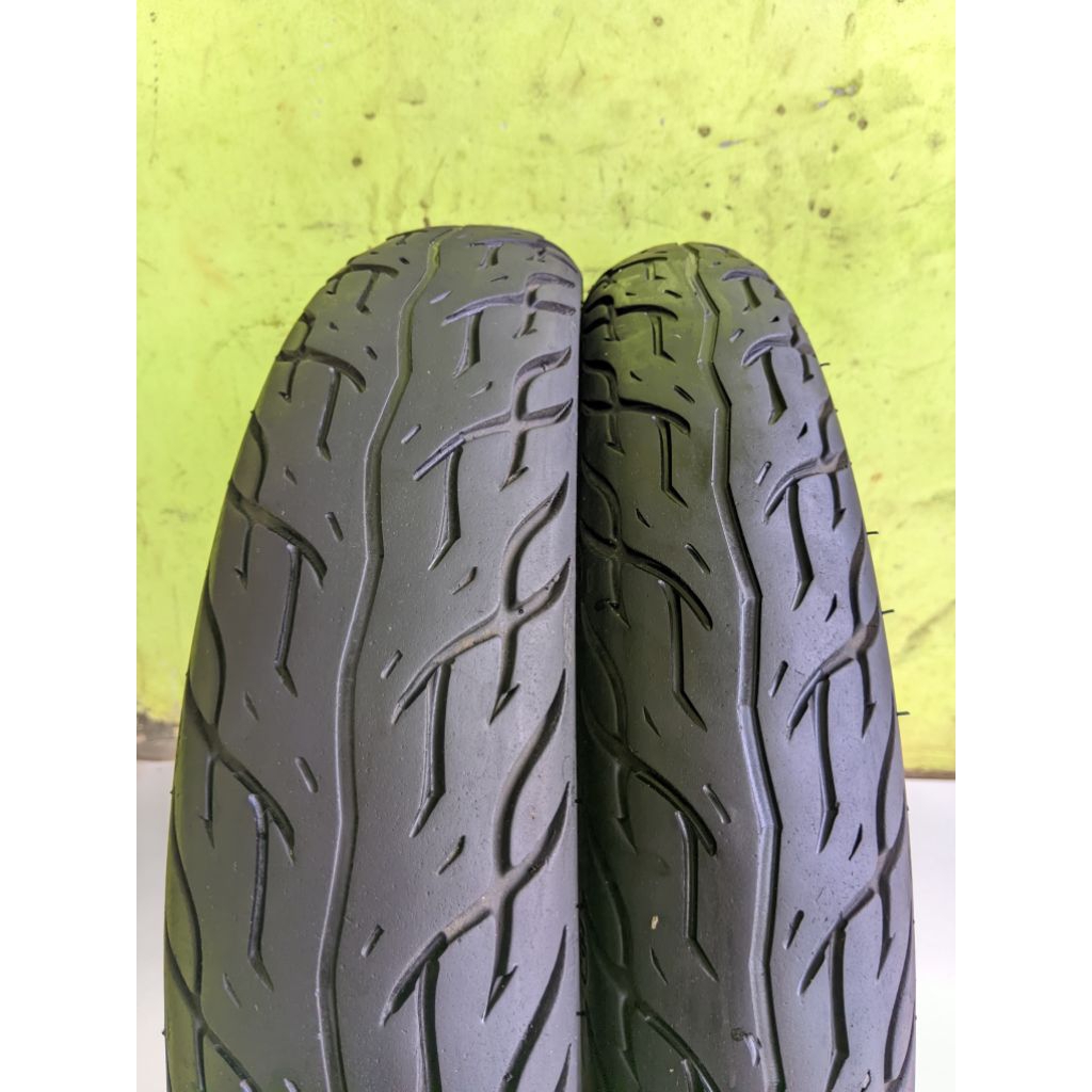 BAN MOTOR TUBLES COPOTAN RING 14 SEPASANG UKURAN 90/90-14 BELAKANG 80/90-14 DEPAN MEREK FDR FLEMINO 
