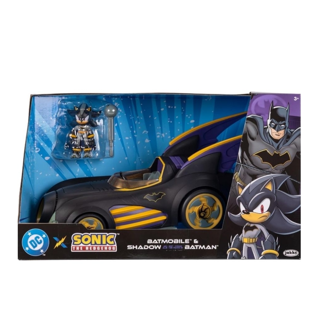 DC X Sonic The Hedgehog Batmobile And Shadow Batman Figure Original
