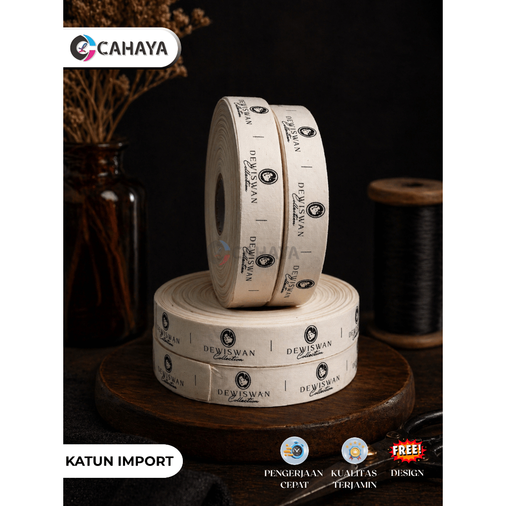 Cahaya Label -  Label Piterban Cream Halus / Proses Sablon