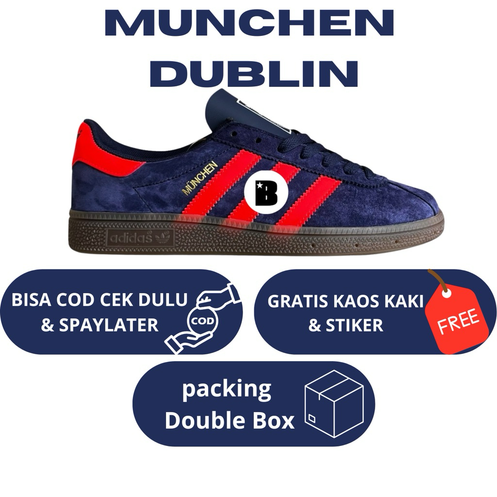 Sepatu adidas munchen dublin navy orange BNIB 100%