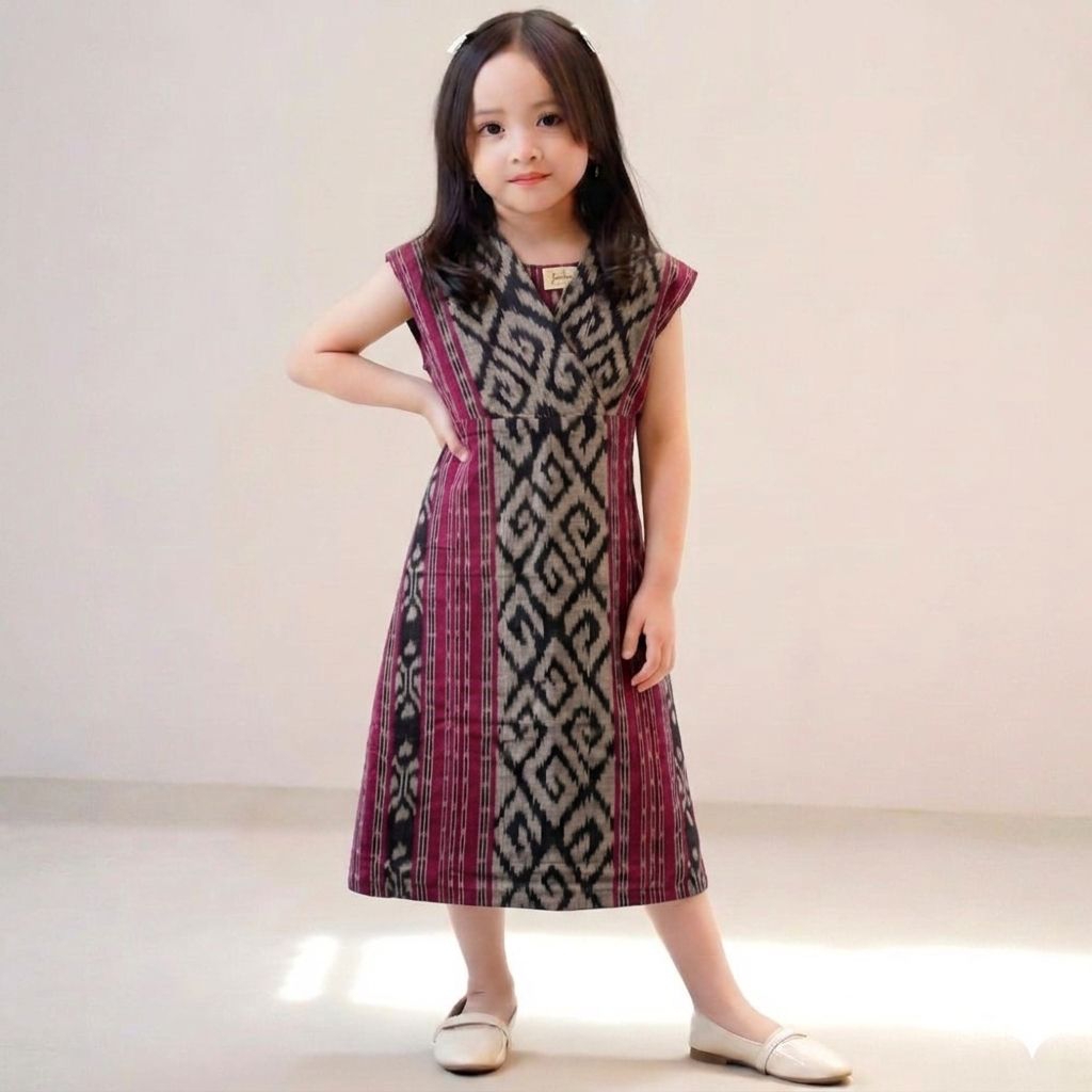 Readystock BAJU TENUN ANAK PEREMPUAN KEKINIAN