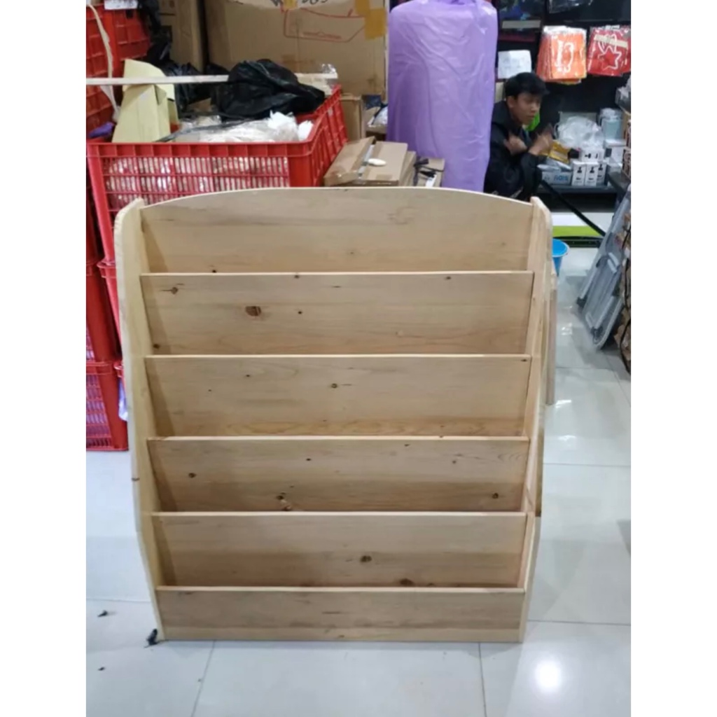 Rak Buku Susun Kayu Karas Kayu Mahoni Rak Buku Anak