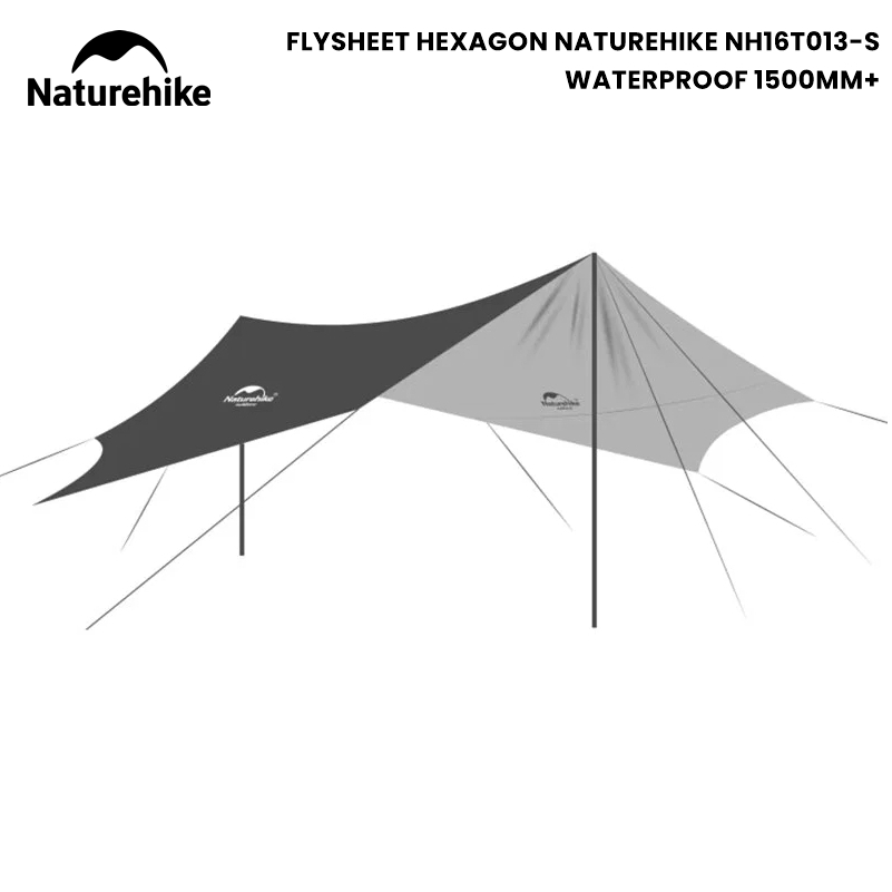 Flysheet Hexagon Shelter Naturehike NH16T013-S Waterproof Canopy Atap Tenda Camping Piknik Dengan Ti