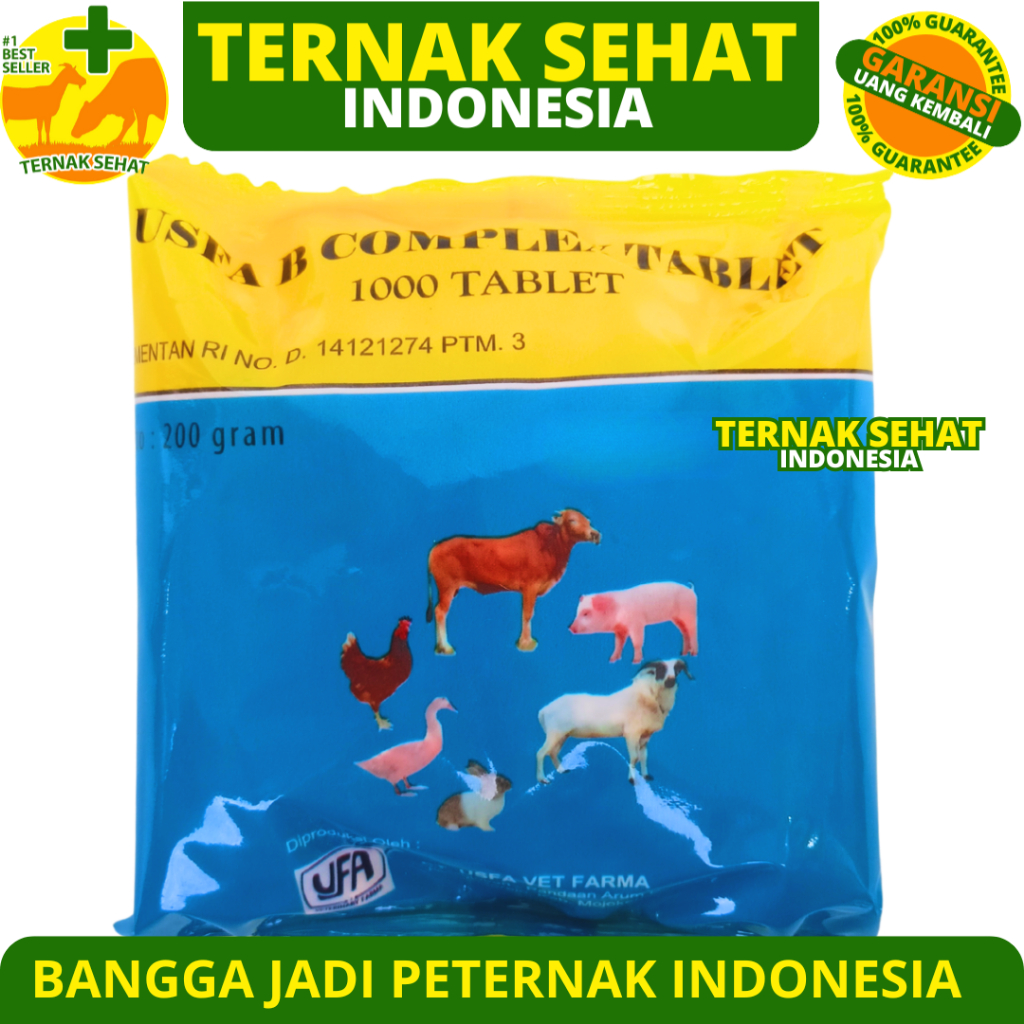 USFA B COMPLEX TABLET - Vitamin B Komplek Untuk Pertumbuhan & Nafsu Makan Sapi Kambing Ayam Babi