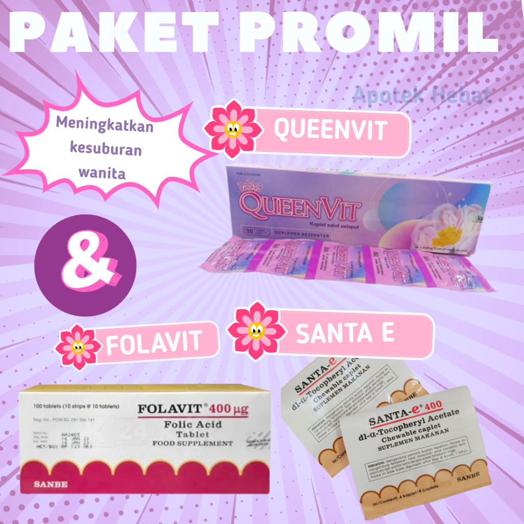 BUNDLING WAJIB BACA DESKRIPSI VARIAN Paket B Paket Multivitamin Khusus Promil Queenvirt Folavit Sant