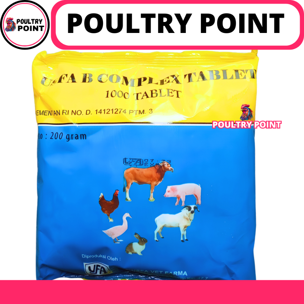 USFA B COMPLEX TABLET - Vitamin B Komplek Untuk Pertumbuhan & Nafsu Makan Sapi Kambing Ayam Babi