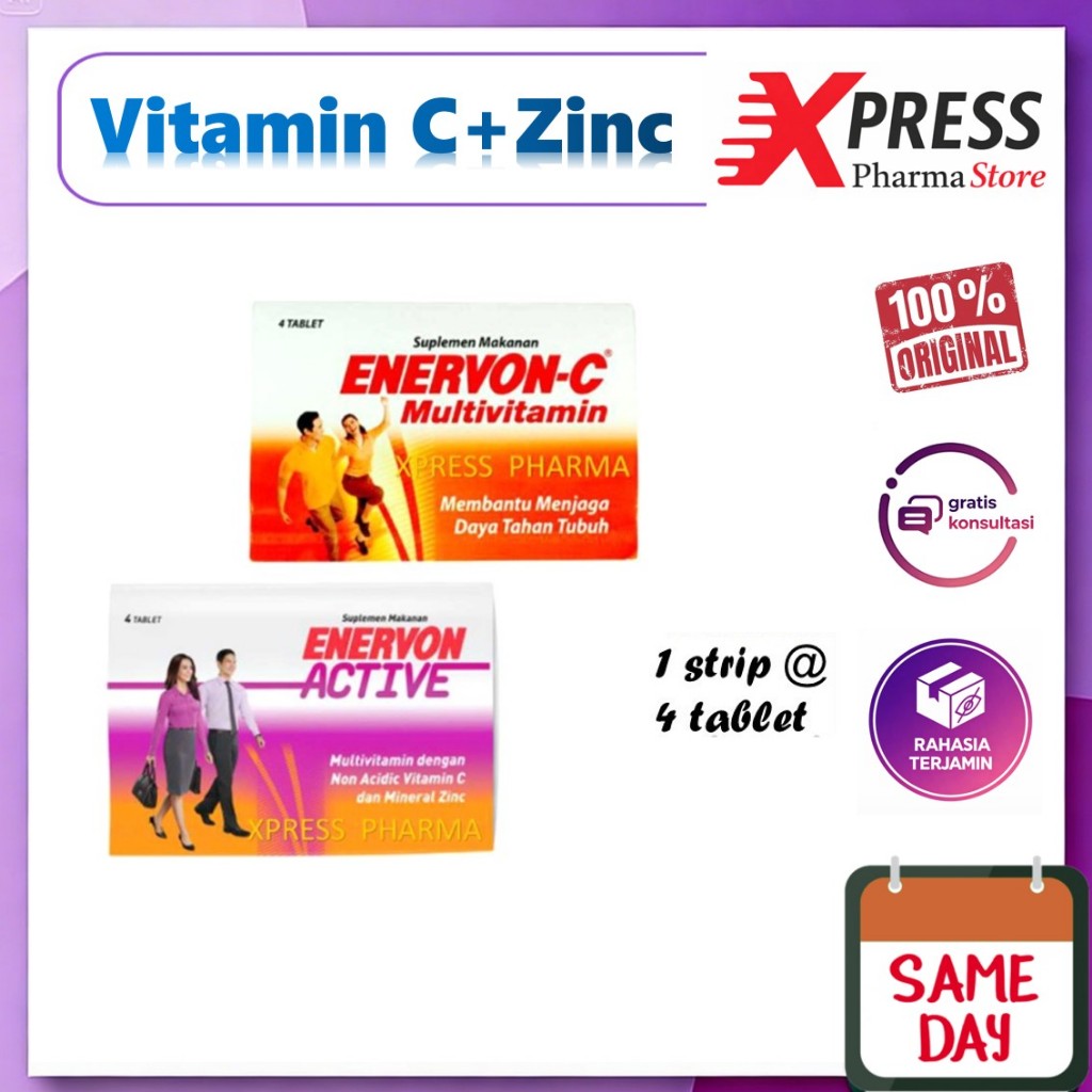 XPRESS  Enervon C Tablet Enervonce Vitamin C Imun Bio Calci Daya Tahan Tubuh Enerfon