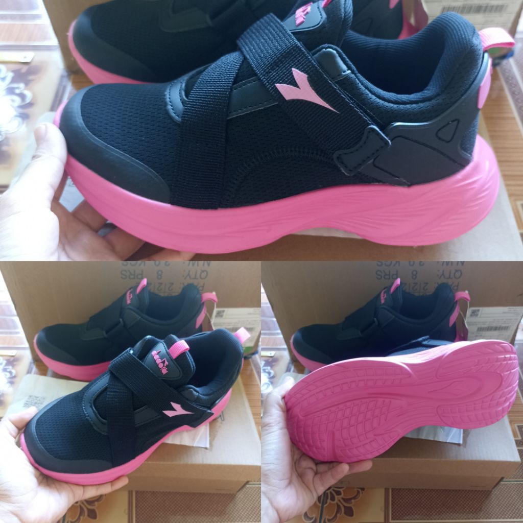 Sepatu Diadora Hitam Anak Perempuan Original