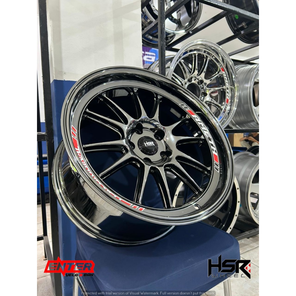 VELG MOBIL RING 17 HSR AMETH LEBAR 8,5 BLACK CHROME