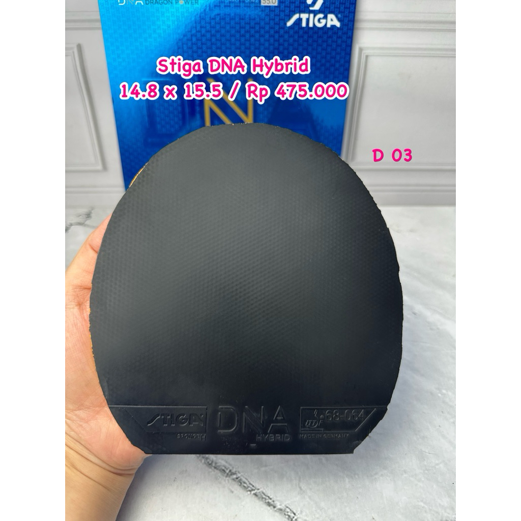 SECOND KARET PINGPONG STIGA DNA HYBRID WARNA HITAM