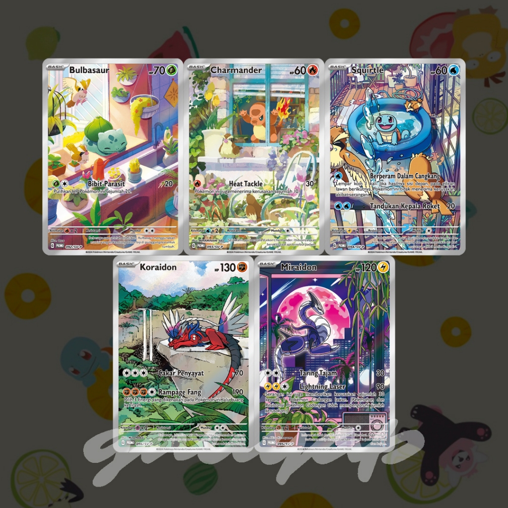 Koraidon miraidon charmander squirtle bulbasaur promo pokemon tcg sv4a indonesia original langka 092