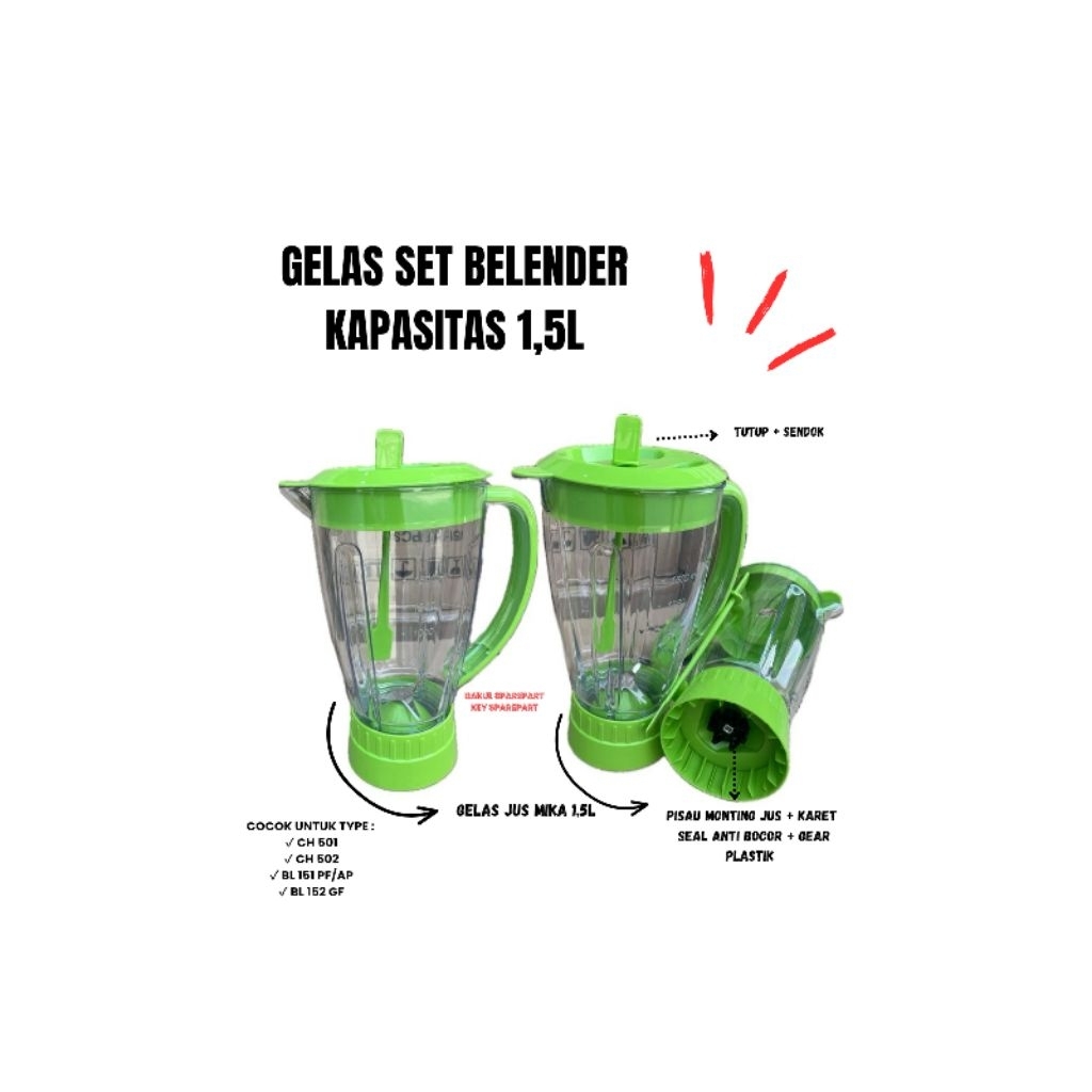 GELAS BLENDER MIYAKO BL 151 PF/AP 1 SET 1500ML