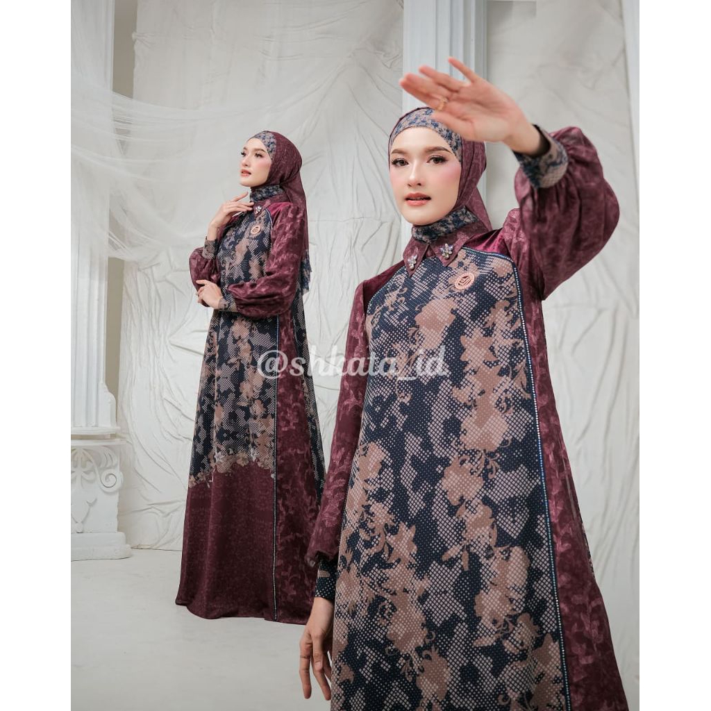 Premium Hena series by Shkata gamis kerudung