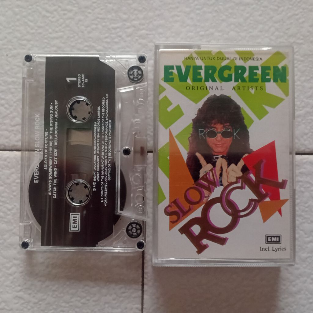 Kaset Evergreen Slow Rock (1992) Original EMI Like New Pita Maxell Scopion Deep Purple King Crimson 