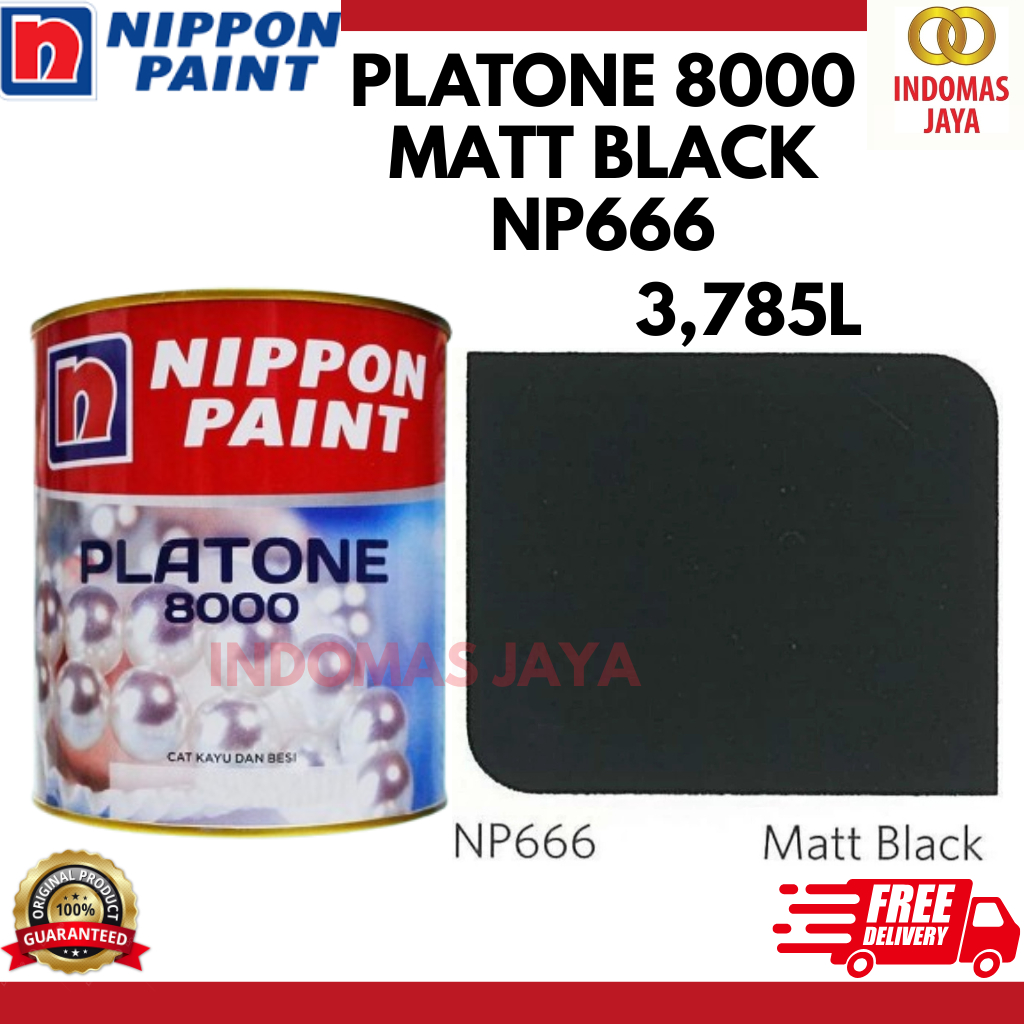 NIPPON PAINT PLATONE 8000 MATT BLACK NP666 3,785L