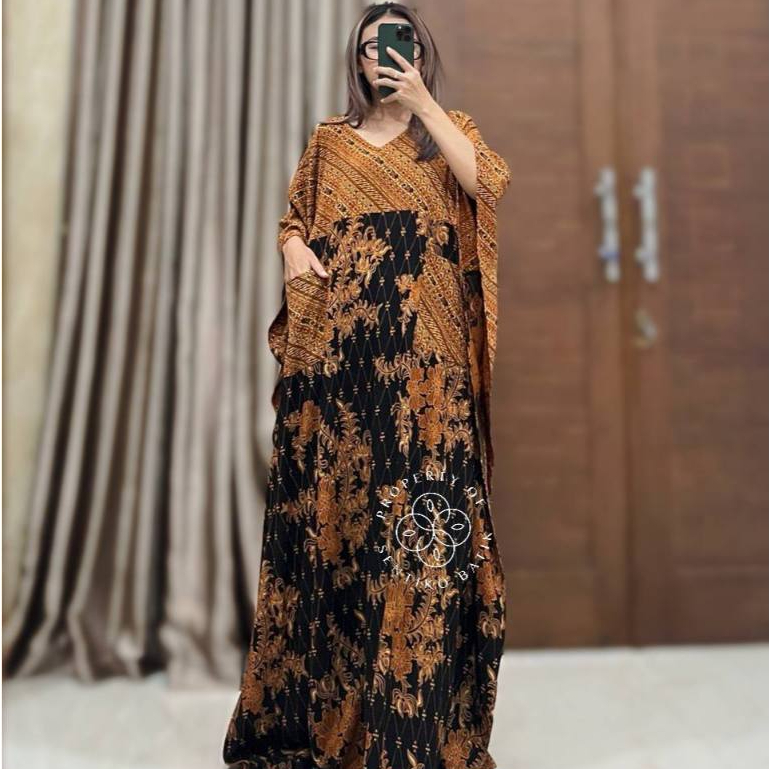 Kaftan Lowo Batik Jumbo Zakia by Sentiko Batik | Rayon Premium LD 125 PB 135 Ada Kantong Kaftan Nyam