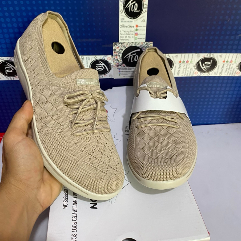 Size 37 39 Sepatu Skechers Arch Fit Uplift Taupe Women Original