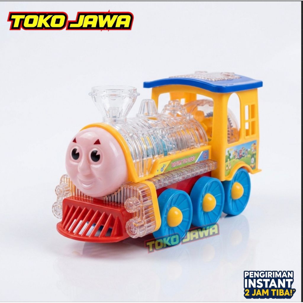 Mainan Anak Kereta Api Funny Loco Kereta Thomas Bump & Go Lampu 3D & Musik