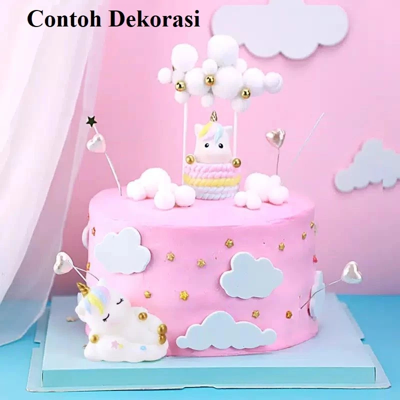 Topper cake  Paket Unicorn Set (9pcs/set)Topper Kue Design Unicorn Paketan//murahh