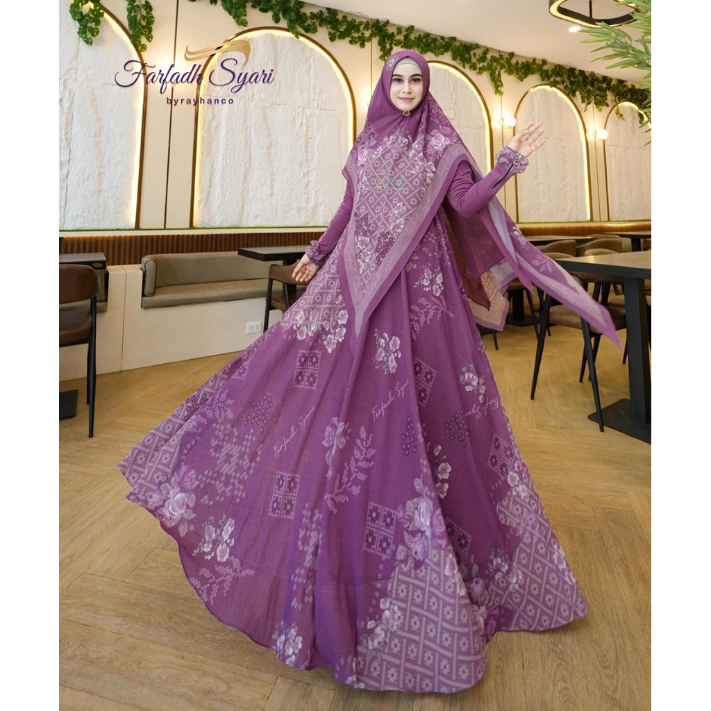 YR - Dania Syari by Farfadh Ceruty Import / Gamis Farfadh Syari Mewah