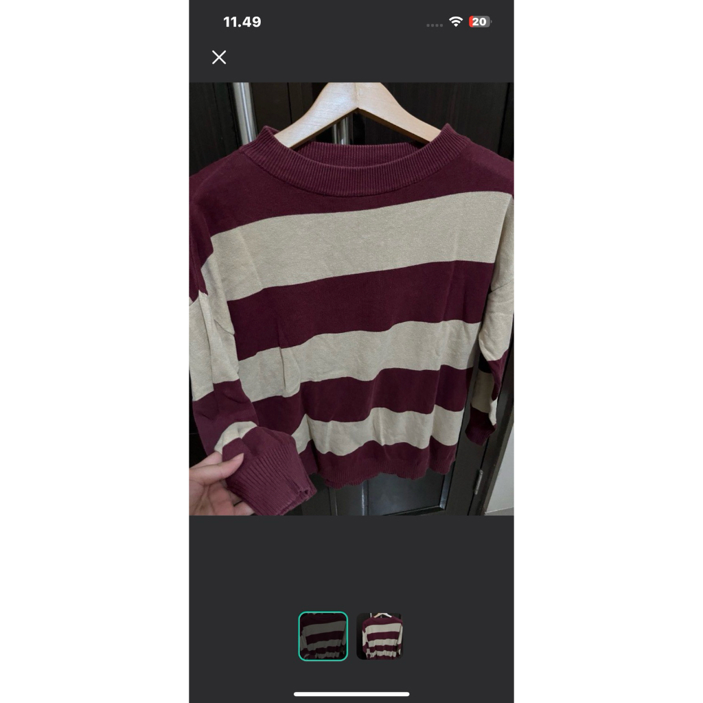 atasan lengan panjang rajut maroon cream,kemeja leo, atasan pink playboy physical