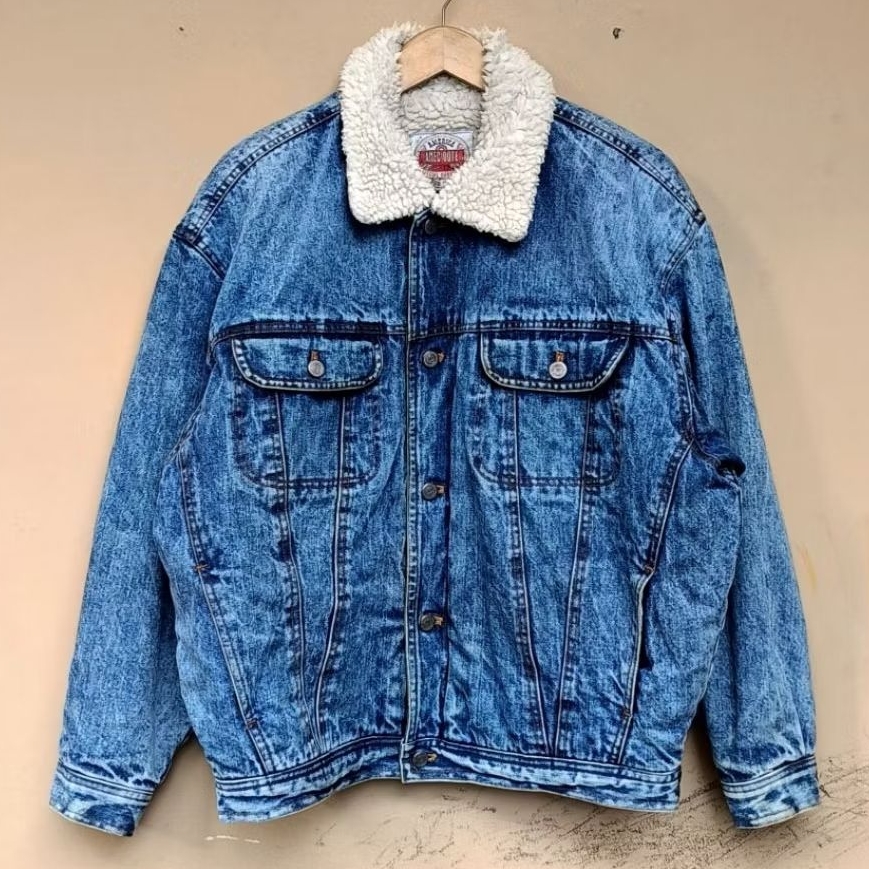 Jacket denim tracker sherpa anecdote usa vintage washed blue