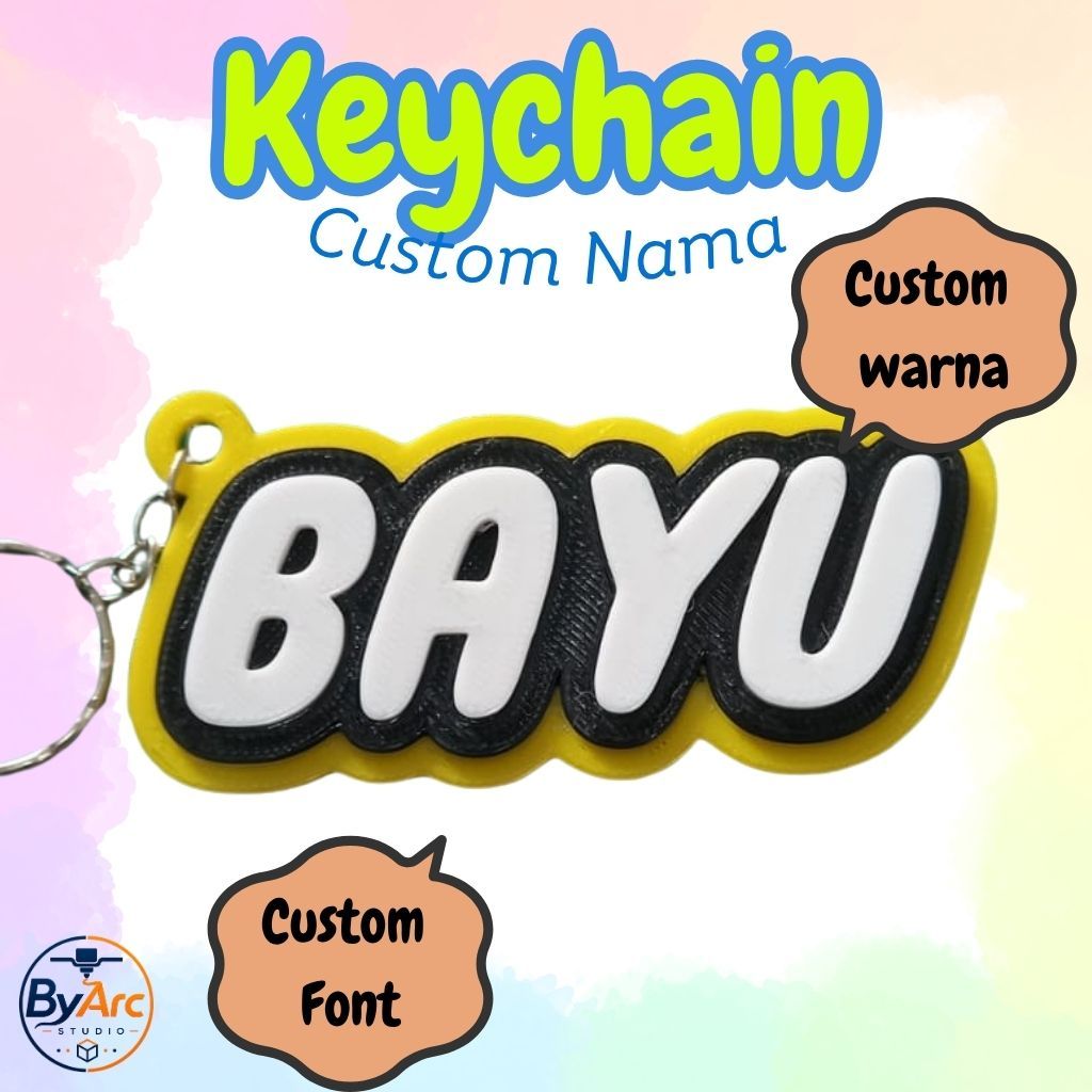Gantungan kunci 3D, gantungan kunci custom nama