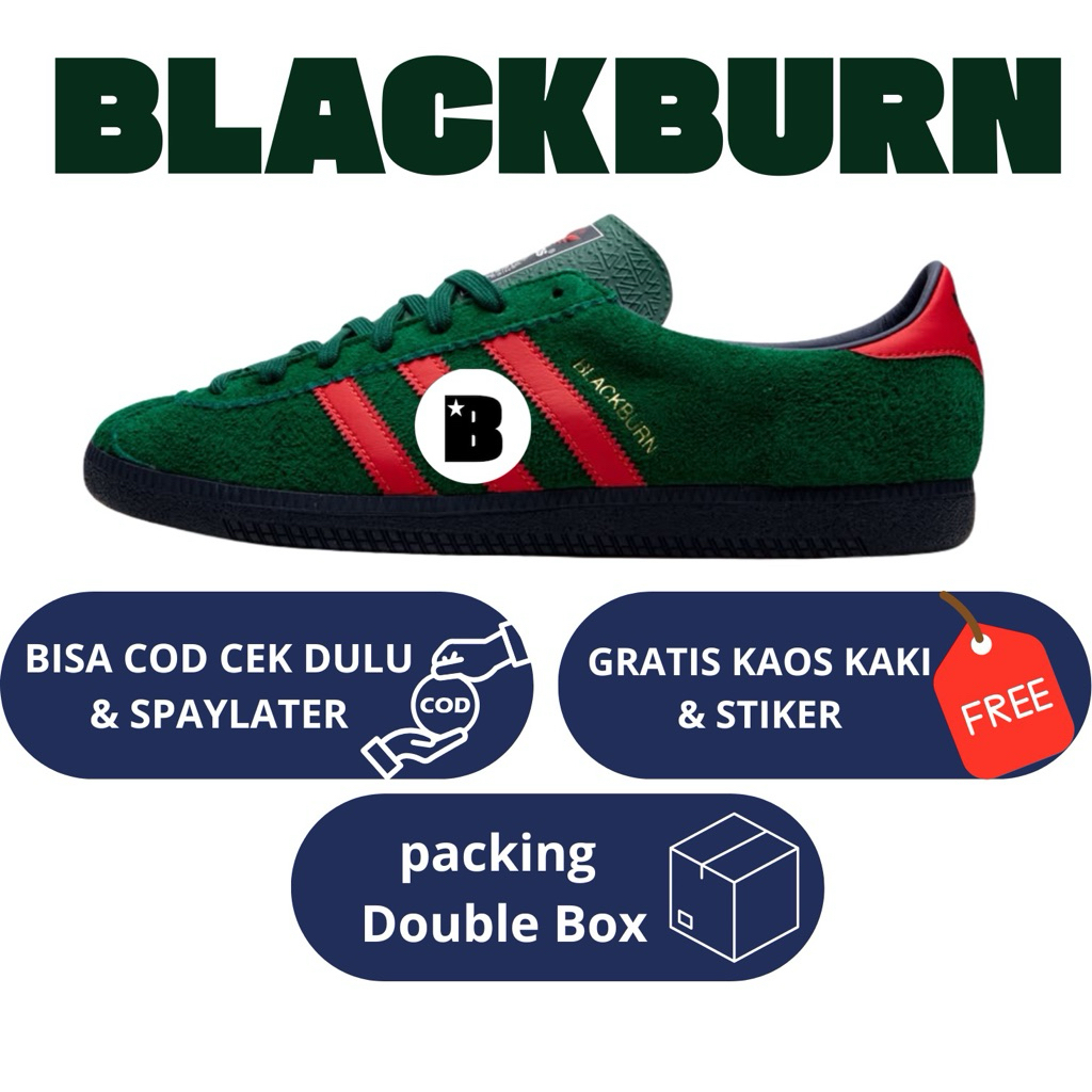 Sepatu adidas blackburn green and red