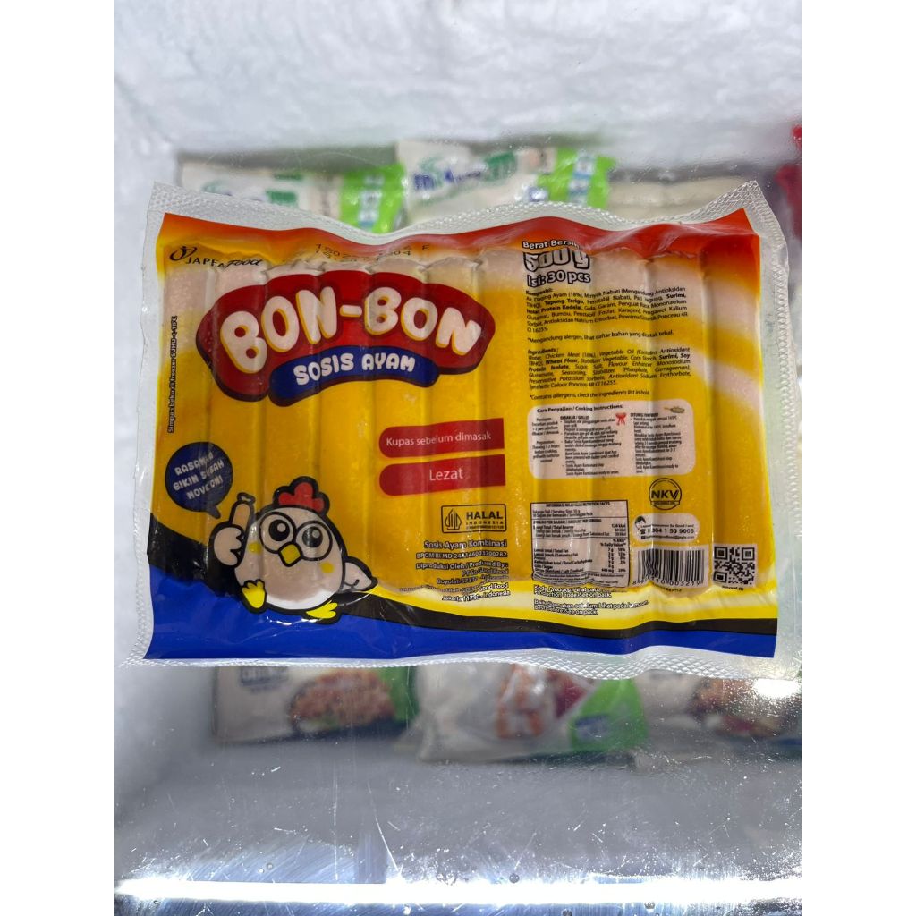 Bon-bon Sosis Ayam Pendek 500gr (isi 30 pcs) dan 1.000gr (isi 60 pcs)