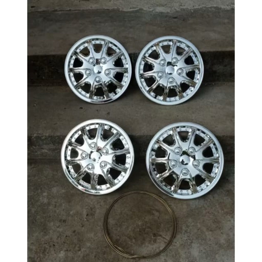 Weldop Mobil R12 Chrome – Tutup Velg Ring 12 – Aksesoris Mobil Universal