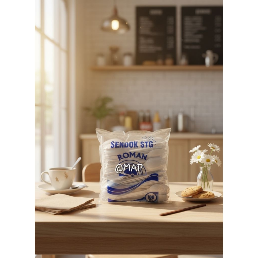 Sendok Teh (Stg) ROMAN Putih Susu isi 100 pcs