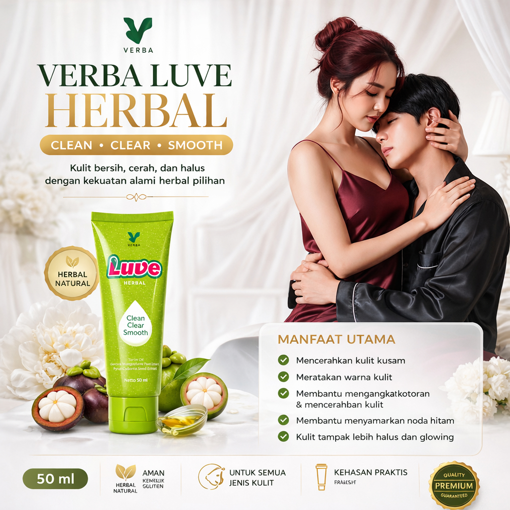 Verba Luve Lubricant BPOM Original Pelumas Pria Wanita Aman Tidak Panas Herbal