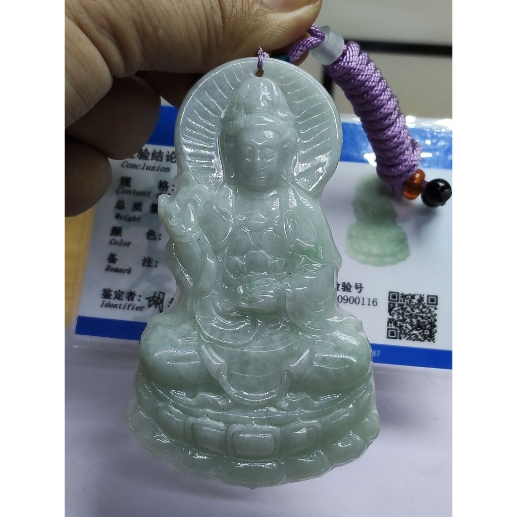 KALUNG BATU GIOK JADETE JADE UKIRAN DEWI KWAN IM 0116