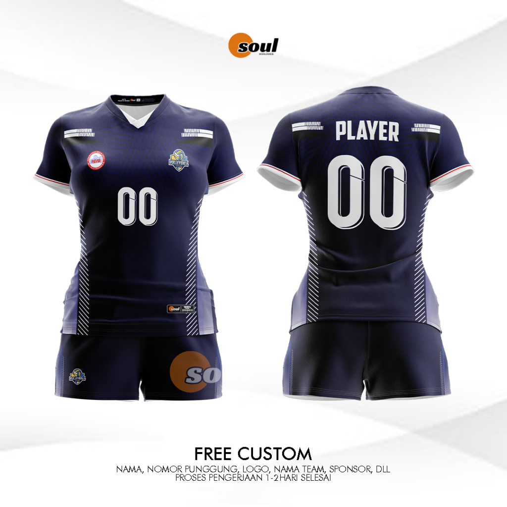 Jersey Voli Cewek Fullprinting Jersey Olahraga Kaos Voli Wanita
