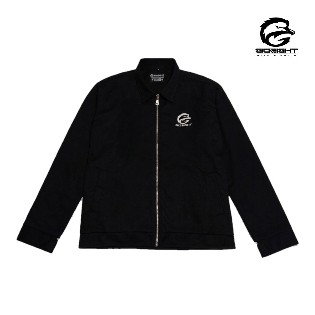 GIOEIGHT - Work Jacket Boxy Black | Jacket Boxy Unisex | Jacket Boxy Size  L