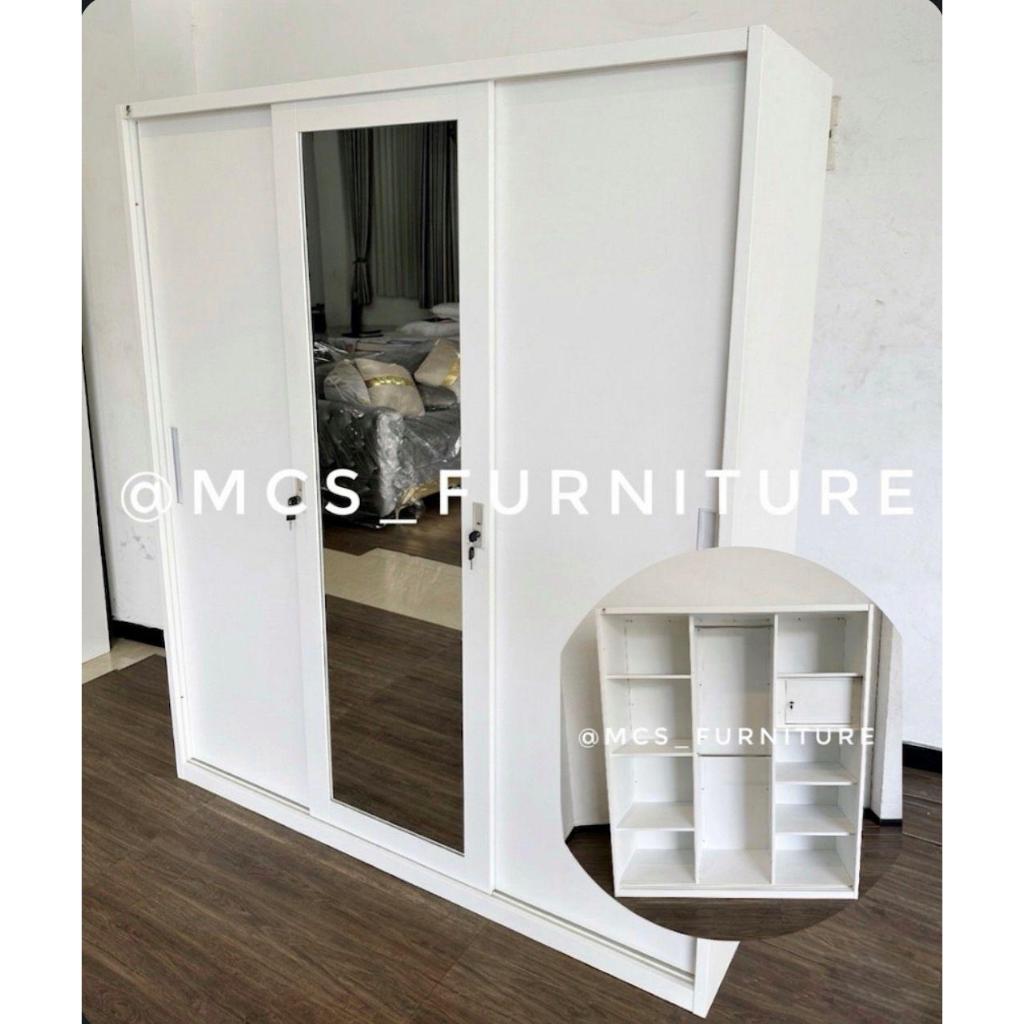 Lemari Besi Jumbo Sliding 3 Pintu Mebel MCS Furniture Semarang Demak Kendal