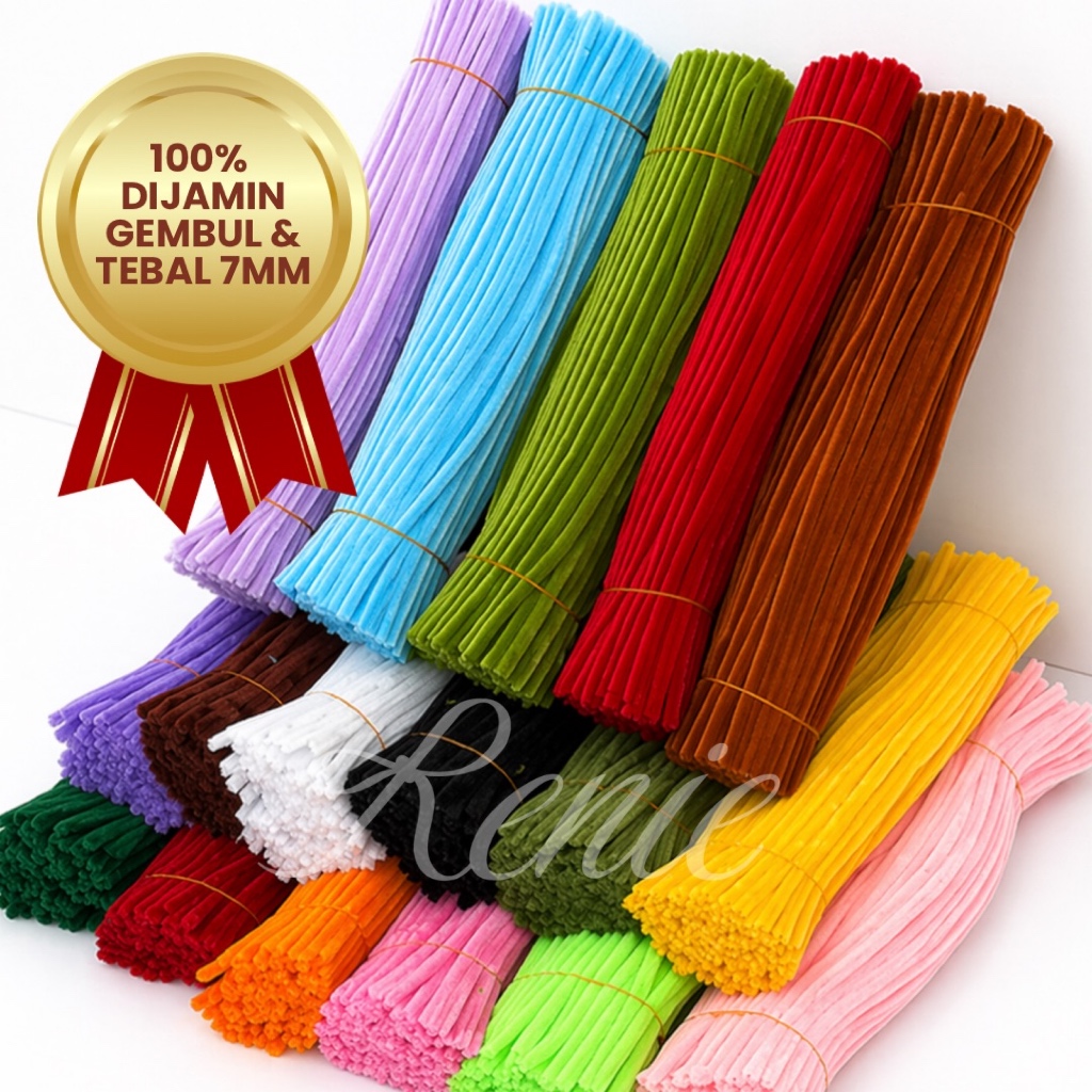 Kawat Bulu Gembul Premium Tebal 7mm (100 Pcs ) | Pipe Cleaner Gembul | Kawat Bulu Mercy Premium Read
