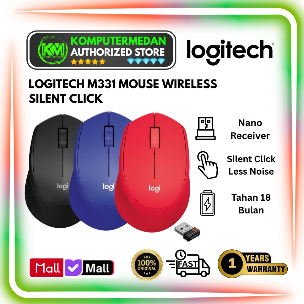 Logitech M331 Mouse Wireless Silent Click
