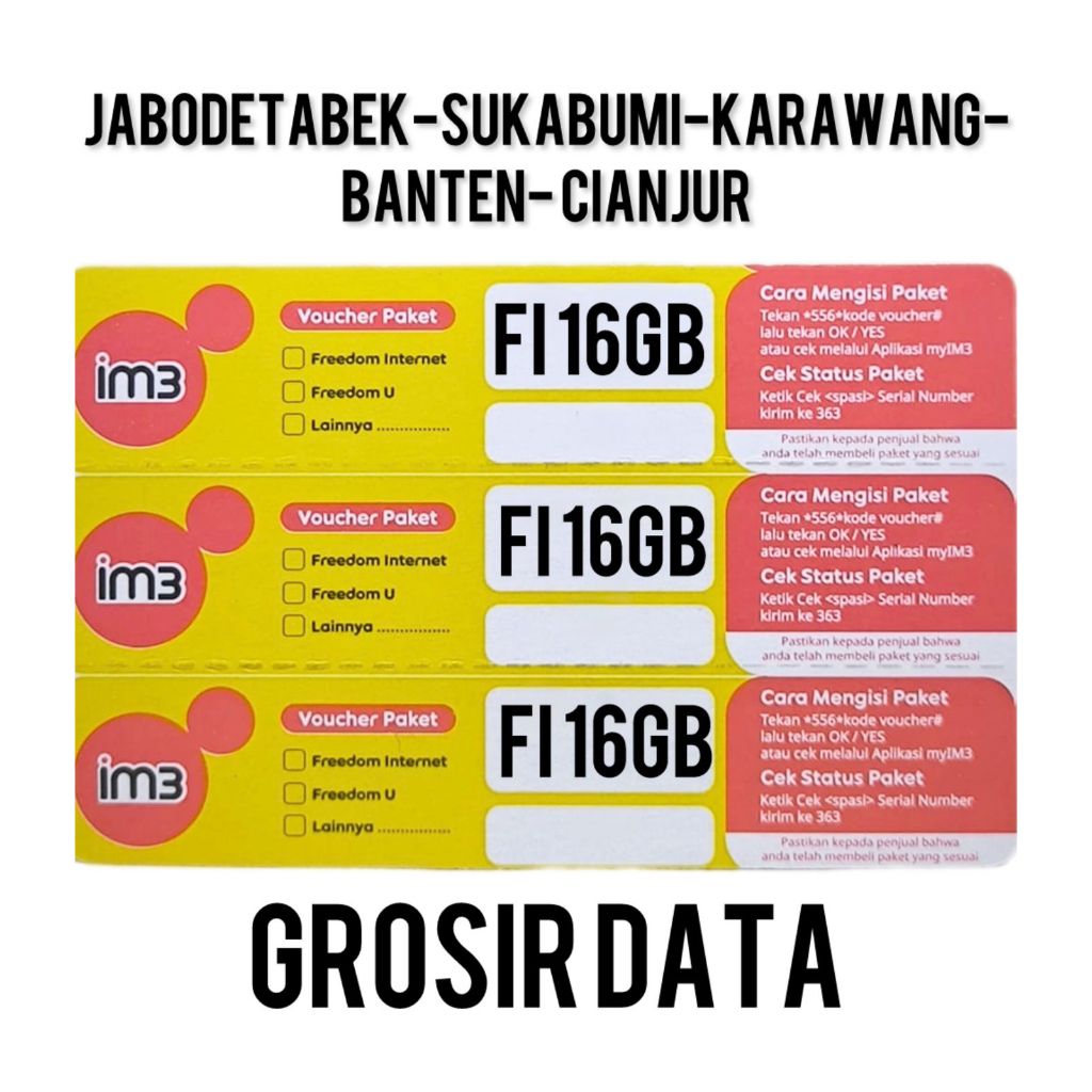 VOUCHER INDOSAT FREEDOM INTERNET 16GB