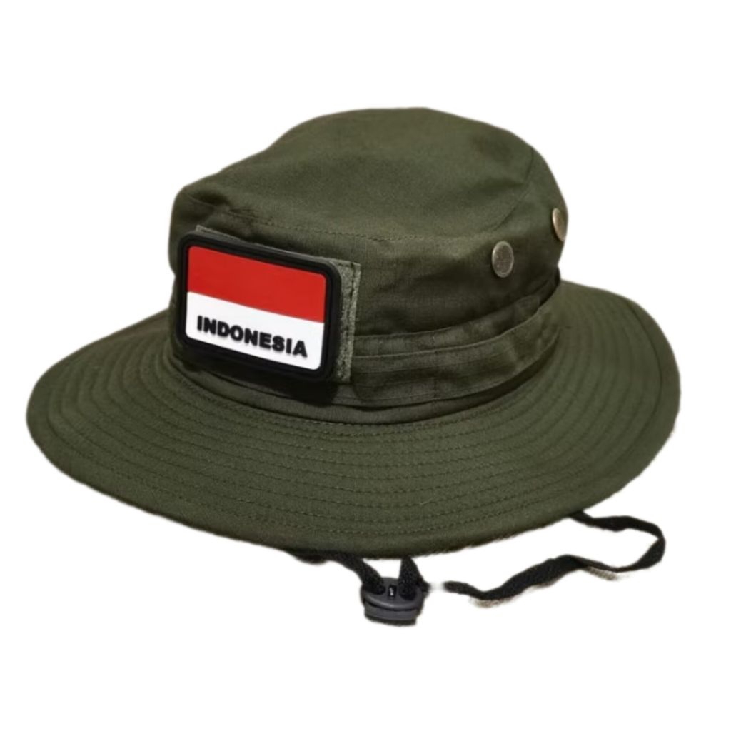 Topi Tactical Rimba Kawat Hitam Hijau Army Polos