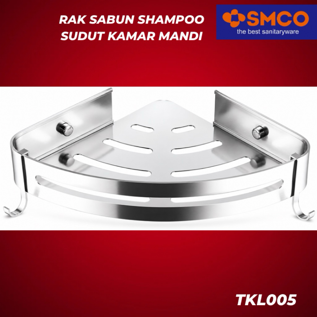 Rak Sudut Tembok Sabun Shampoo Kamar Mandi Aluminium SMCO TKL005