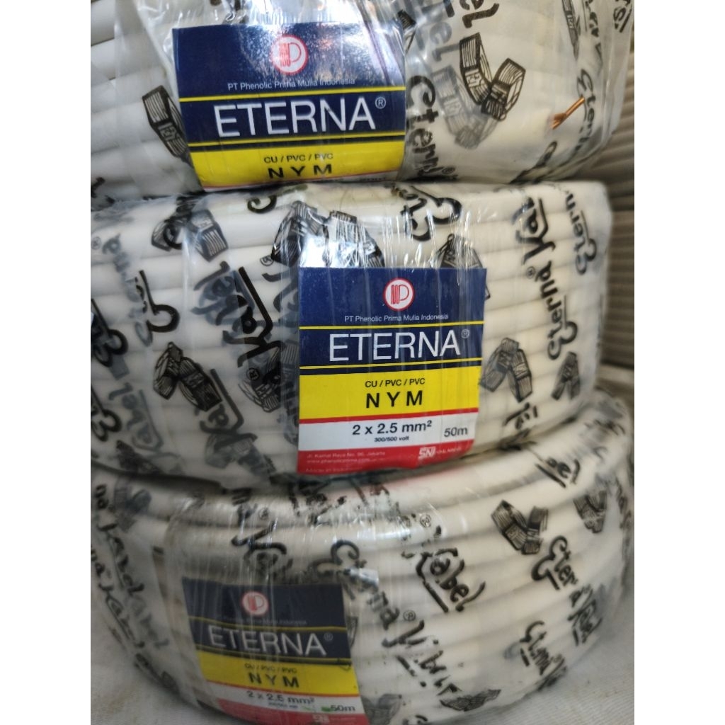 eterna 2x2.5 kabel tembaga murni