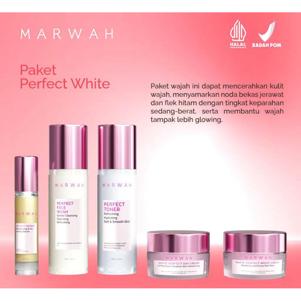 NEW MARWAH SKINCARE SEMUA PAKET Mencerahkan Menyembuhkan jerawat Memudarkan flek